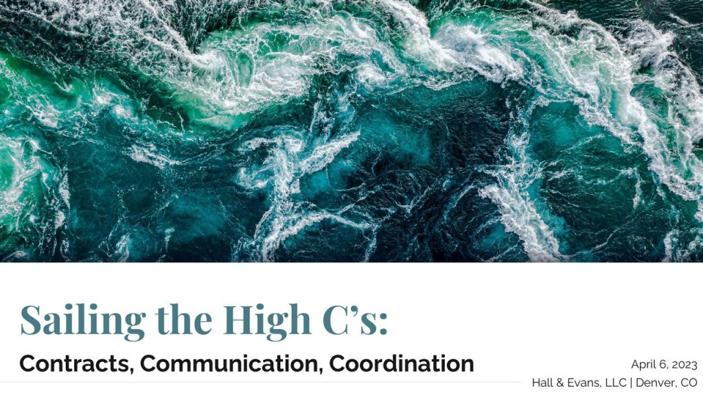 Sailing the High C’s: Contracts, Communication, Coordination